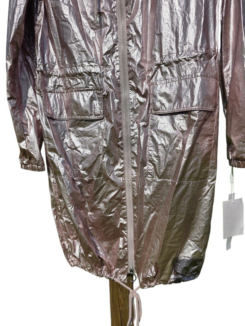 NWT Avec Les Filles Metallic Rain Jacket- S - Picture 4 of 13
